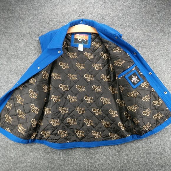 Cripple Creek Mens Vest Blue XL Wool Blend PBR Bull Rider Toughest Sport On Dirt - Picture 6 of 15